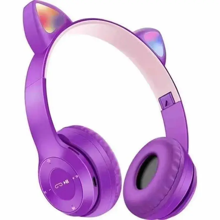 Pink Cat Ears Bluetooth Headset with Luminous Design - Image 6