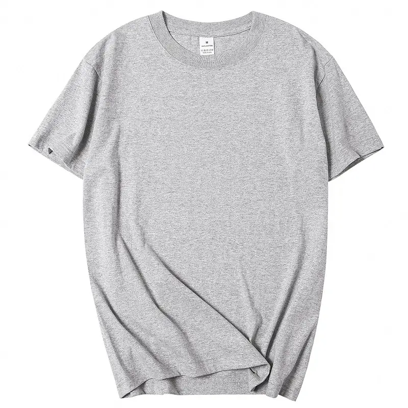 Men Grey Cotton T-Shirt Loose Casual Wear