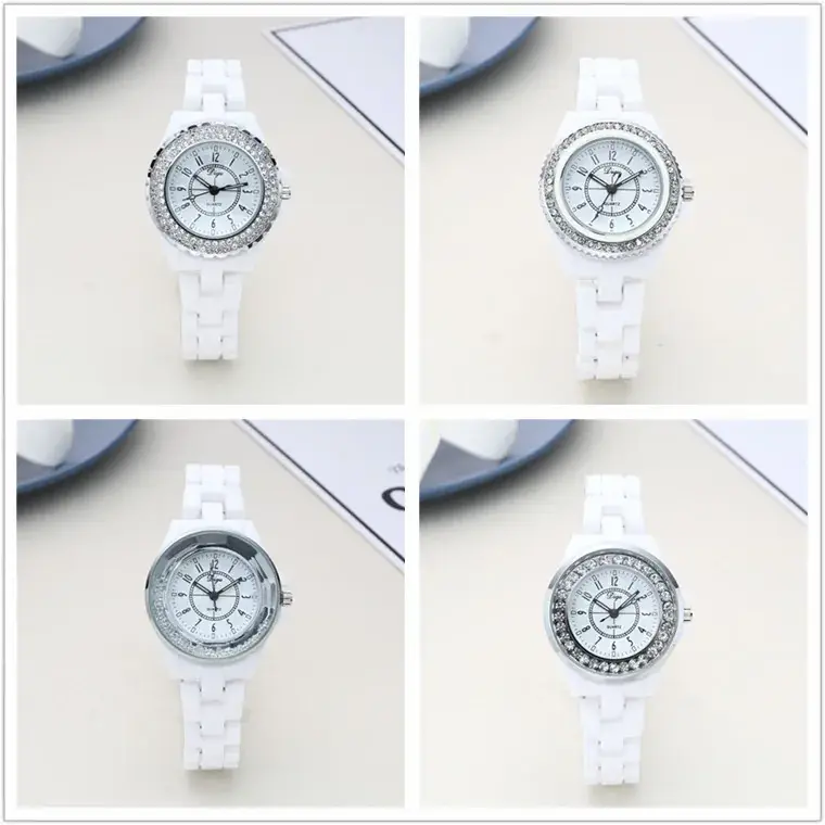 White Diamond Studded Women's Quartz Watch - Image 5