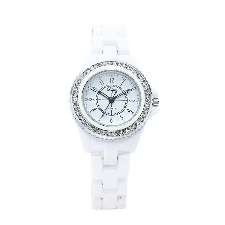 White Diamond Studded Women's Quartz Watch - Image 8