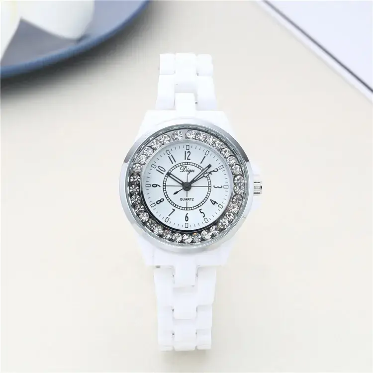 White Diamond Studded Women's Quartz Watch - Image 2