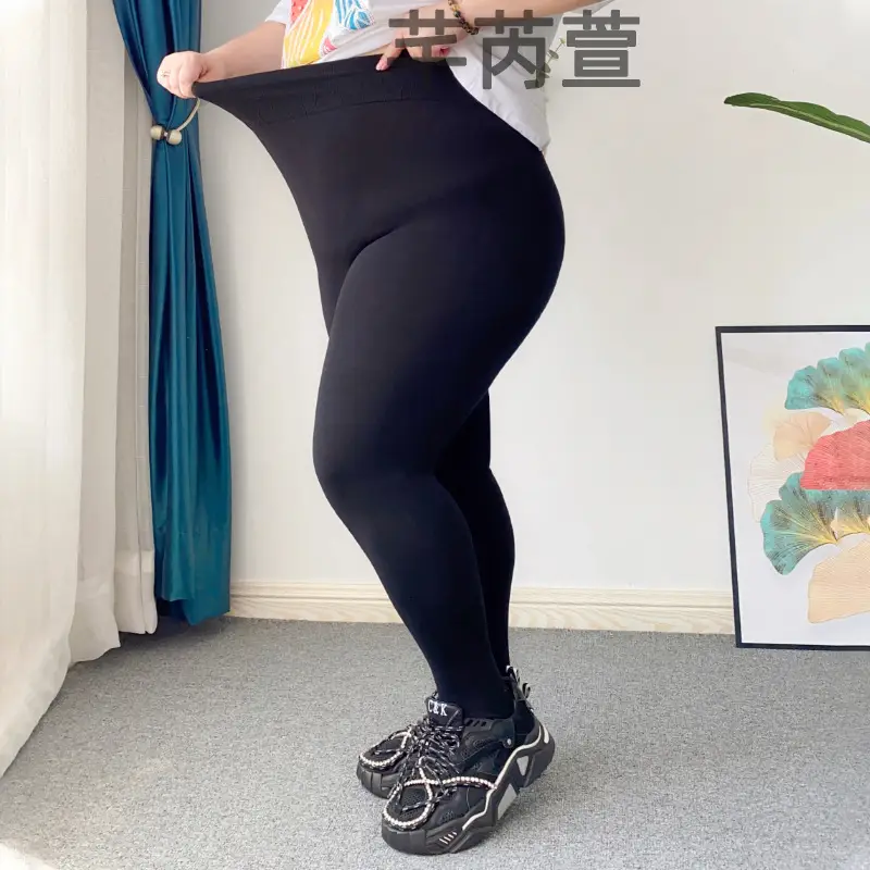 Black Slim Skinny Plus Size Leggings Modal Winter - Image 6