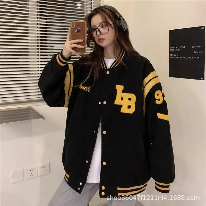 Women's White Maroon Bomber Jacket Winter Casual Coat - Image 5