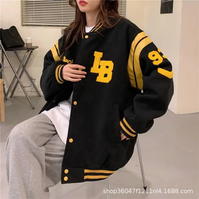 Women's White Maroon Bomber Jacket Winter Casual Coat - Image 3