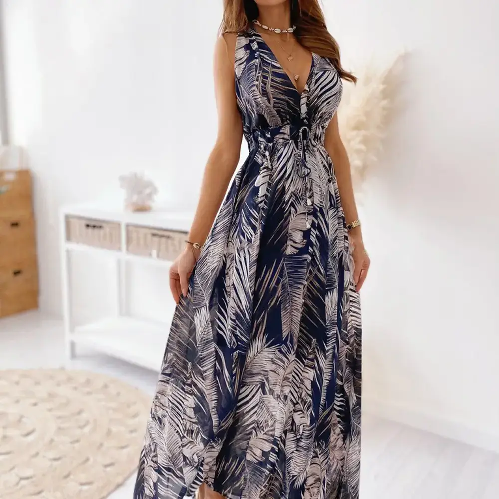 2025 Summer Floral V-Neck Backless Dress for Women - Image 7