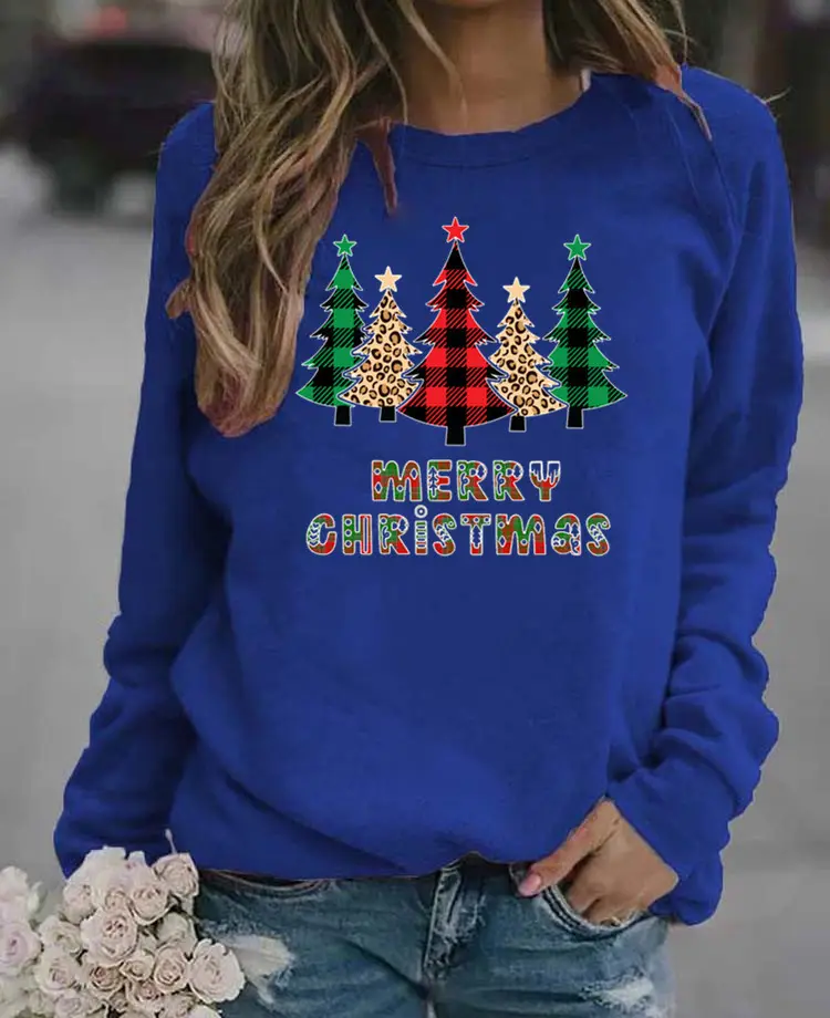 Women Purple Christmas Sweatshirt Long Sleeve - Image 11