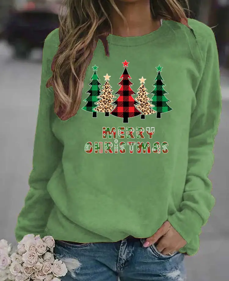 Women Purple Christmas Sweatshirt Long Sleeve - Image 4