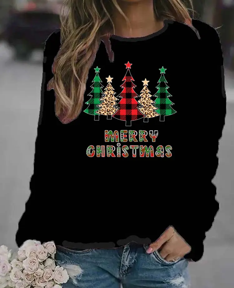 Women Purple Christmas Sweatshirt Long Sleeve - Image 5