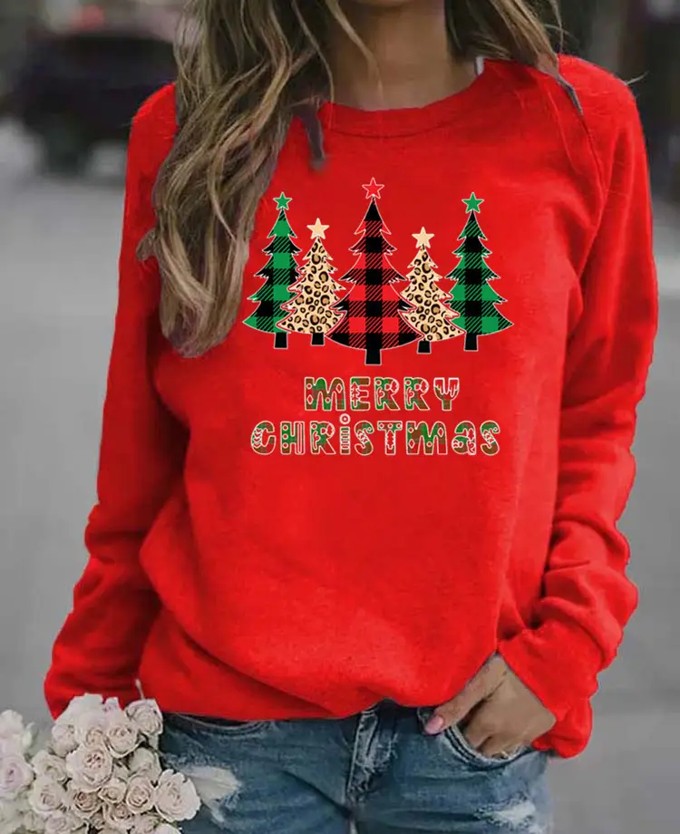 Women Purple Christmas Sweatshirt Long Sleeve - Image 6