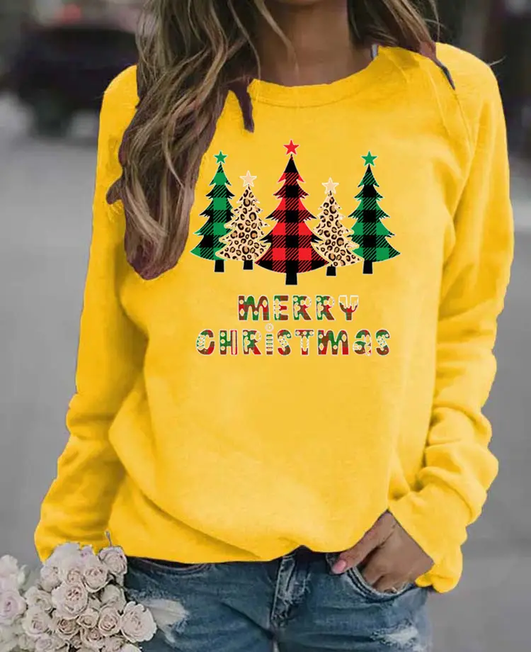 Women Purple Christmas Sweatshirt Long Sleeve - Image 7