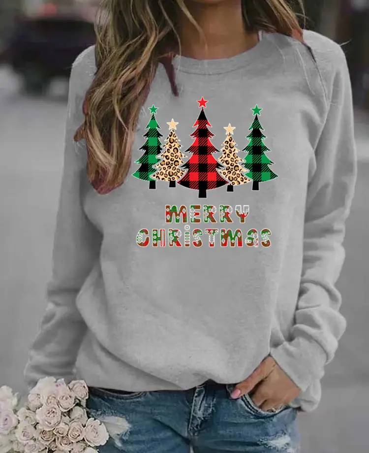 Women Purple Christmas Sweatshirt Long Sleeve - Image 8