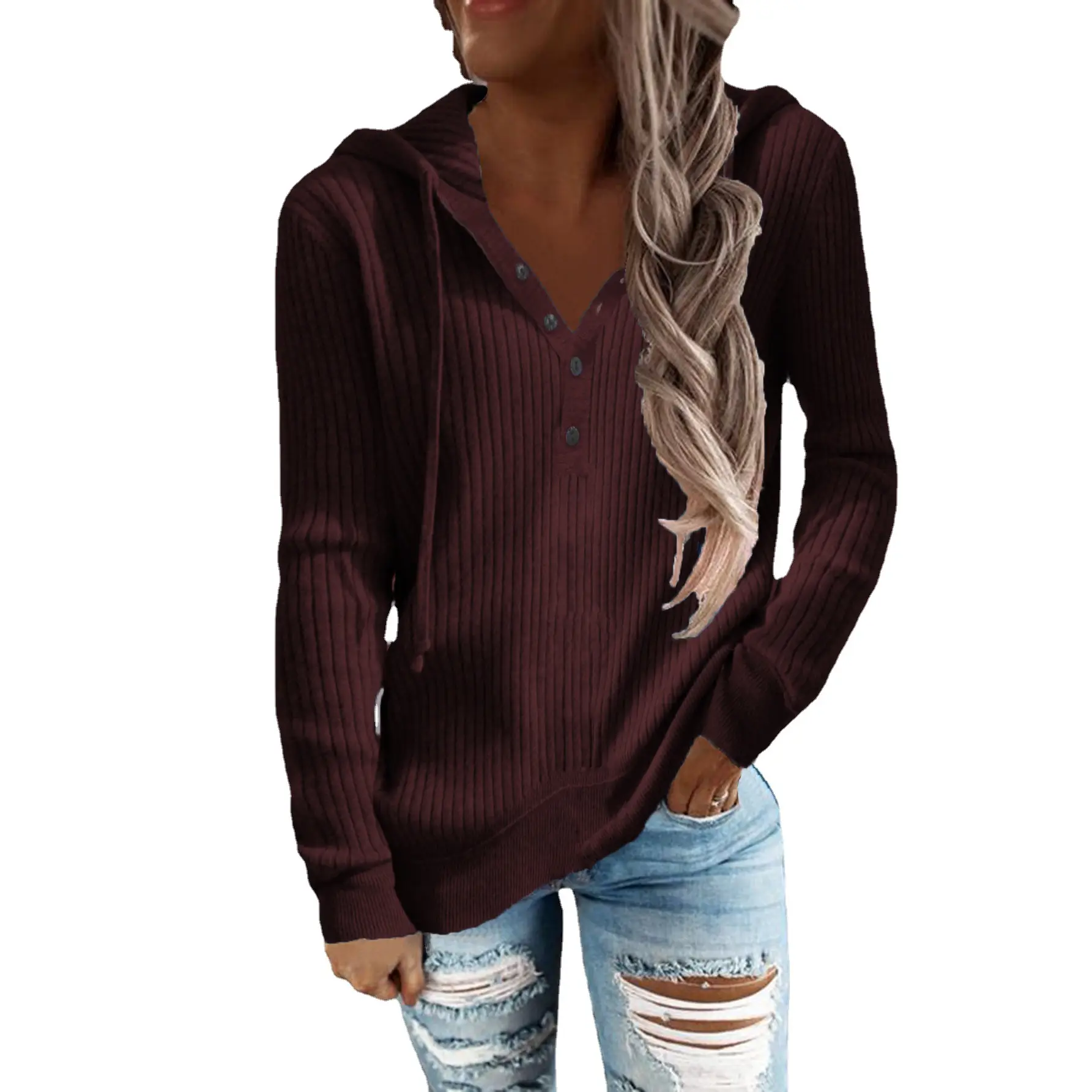 Green Long Sleeve Pullover Hooded Sweatshirt for Women