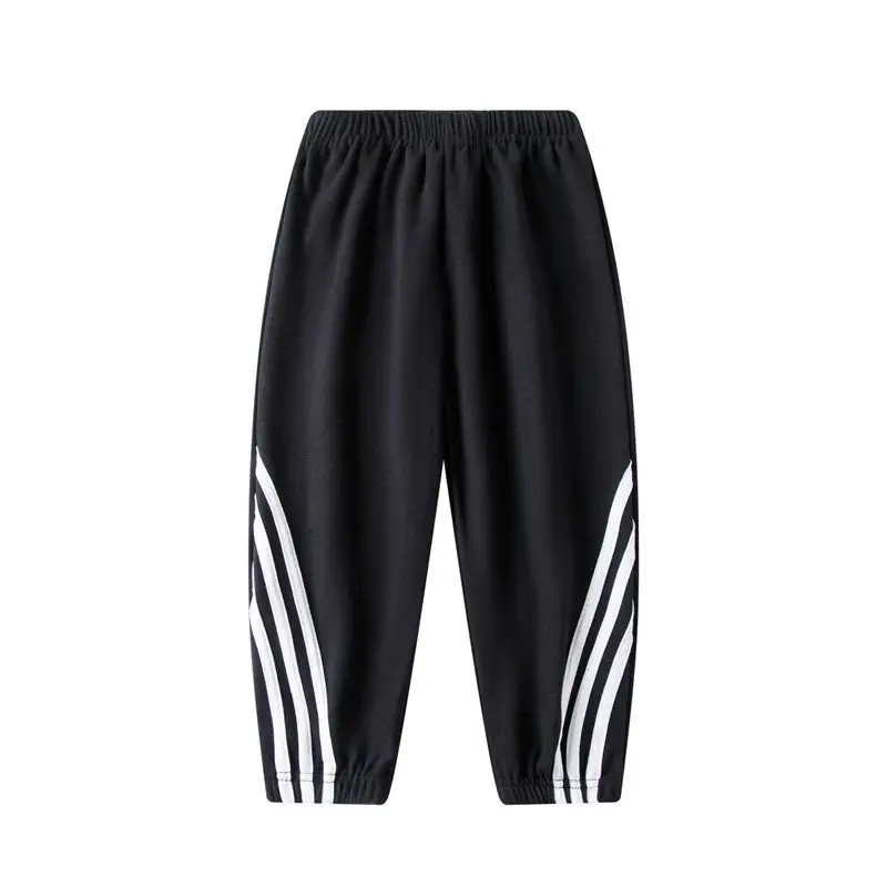 Pink Three-Bar Warm Sports Pants for Kids Small Medium - Image 3