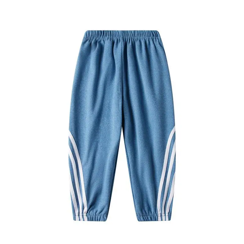 Pink Three-Bar Warm Sports Pants for Kids Small Medium - Image 4