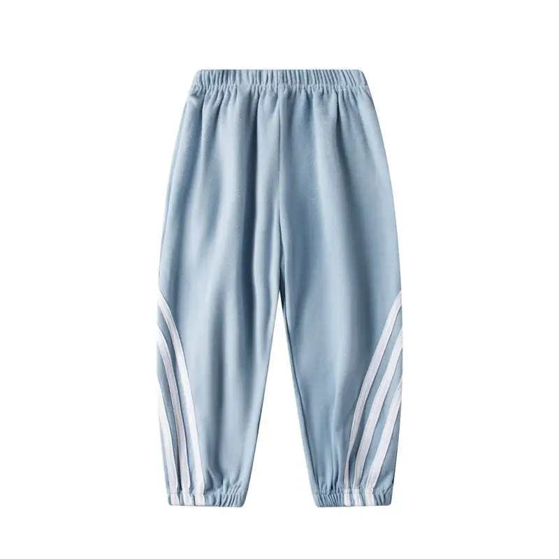 Pink Three-Bar Warm Sports Pants for Kids Small Medium - Image 5
