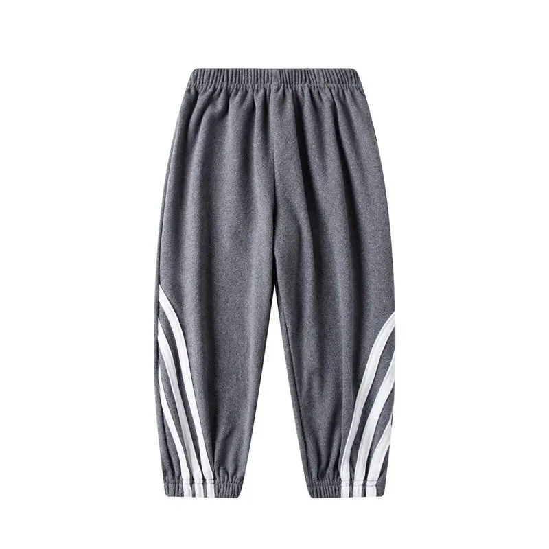 Pink Three-Bar Warm Sports Pants for Kids Small Medium - Image 6