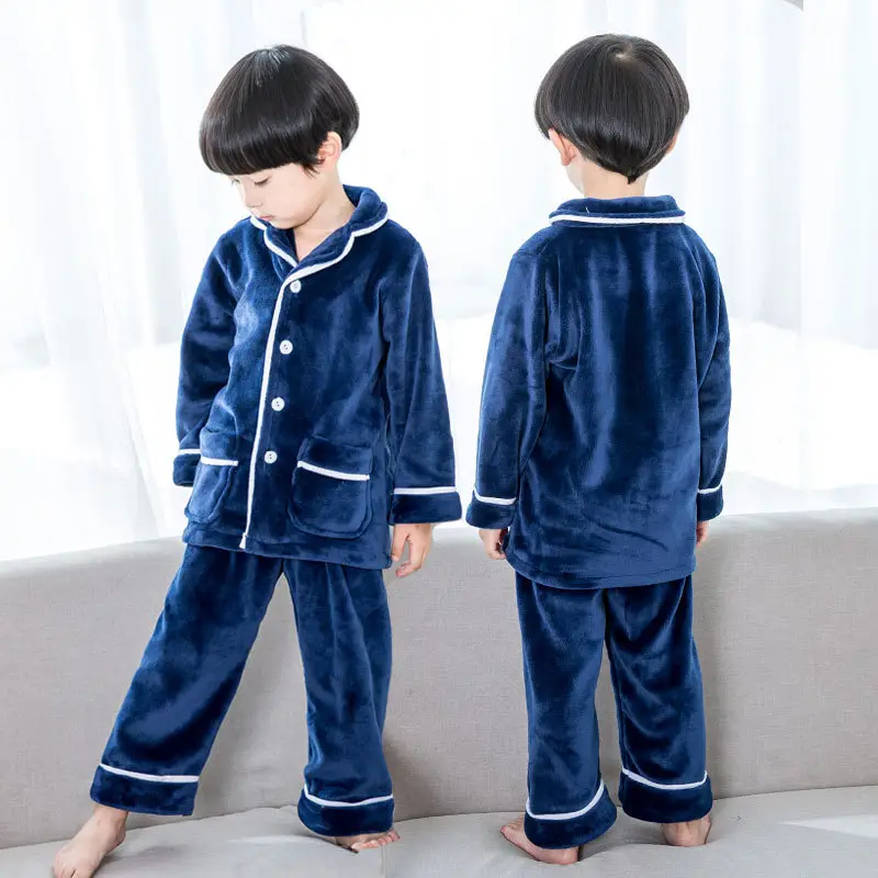 Girls Pajamas Coral Lip Print Flannel Suit Winter - Image 6