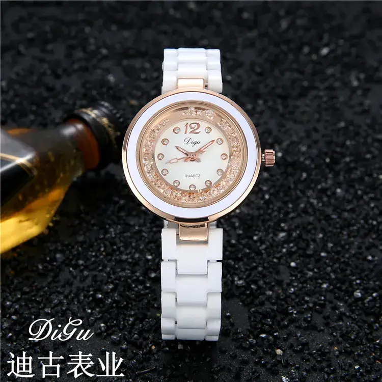 Women Korean Style White Diamond Watch Quartz - Image 2