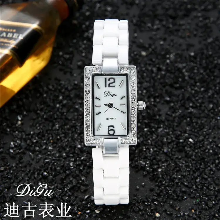 Women Korean Style White Diamond Watch Quartz - Image 3