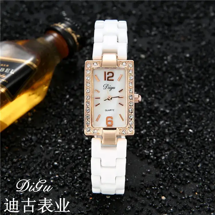 Women Korean Style White Diamond Watch Quartz - Image 4