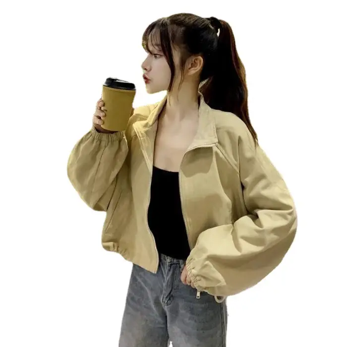 Women Korean Style Loose Jacket 2025 Autumn Drawstring Top - Image 6