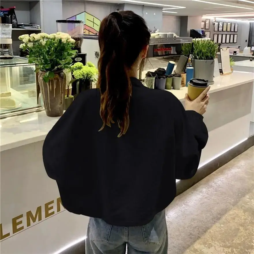 Women Korean Style Loose Jacket 2025 Autumn Drawstring Top — feature 12