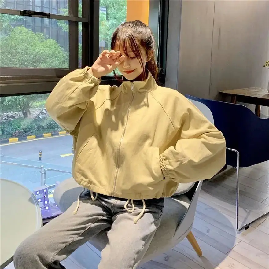 Women Korean Style Loose Jacket 2025 Autumn Drawstring Top — feature 16