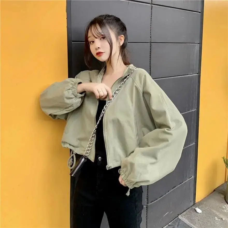 Women Korean Style Loose Jacket 2025 Autumn Drawstring Top — feature 8