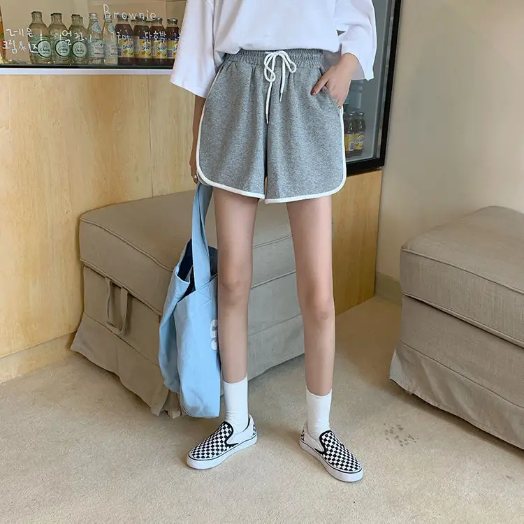 Women Black Cotton Drawstring Shorts 2025 Summer — feature 11