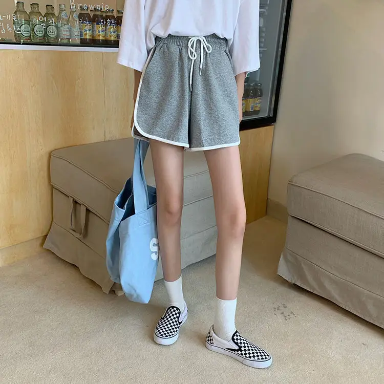 Women Black Cotton Drawstring Shorts 2025 Summer — feature 12