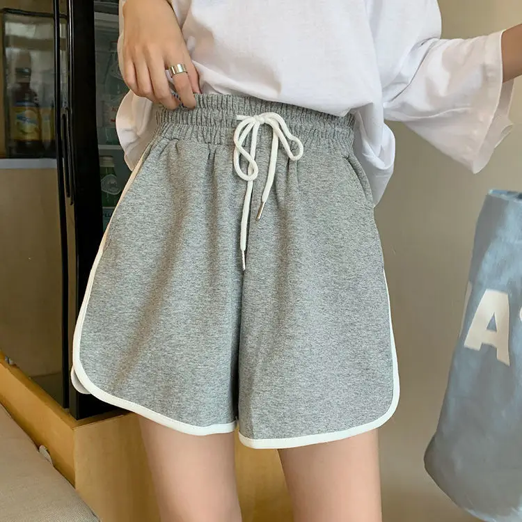 Women Black Cotton Drawstring Shorts 2025 Summer — feature 3
