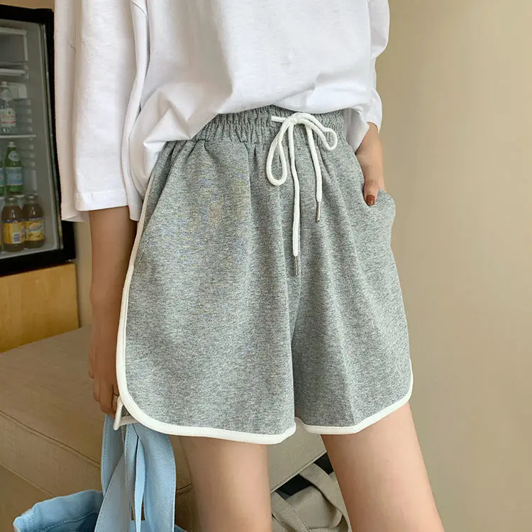 Women Black Cotton Drawstring Shorts 2025 Summer — feature 4