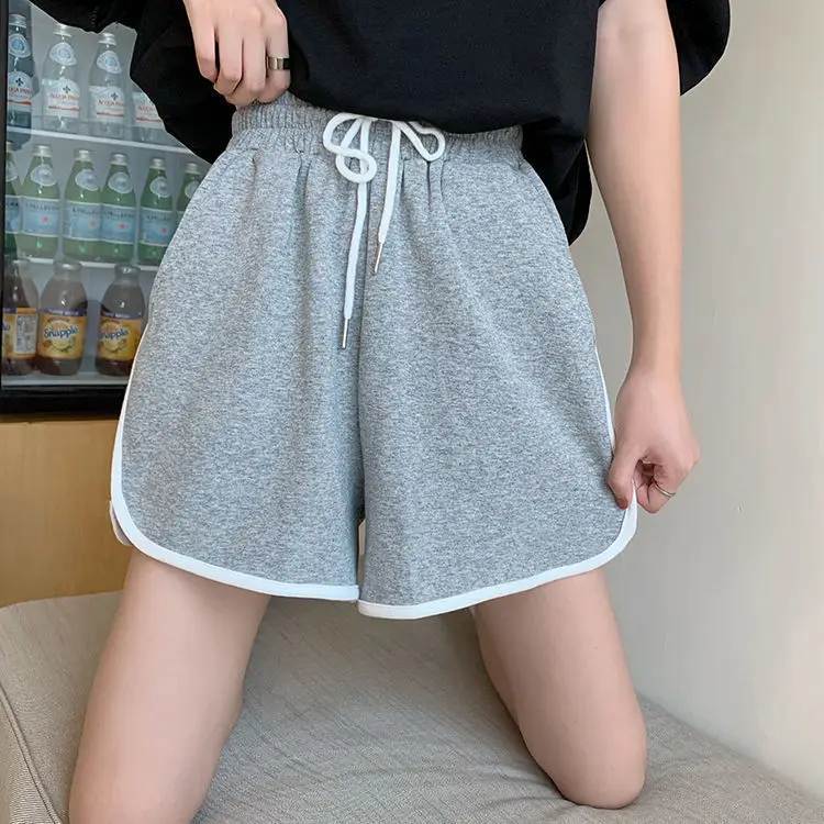 Women Black Cotton Drawstring Shorts 2025 Summer — feature 7