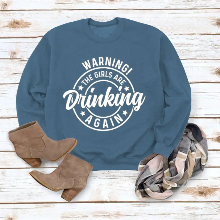 WARNING! Drinking Again Printed T-Shirt for Men