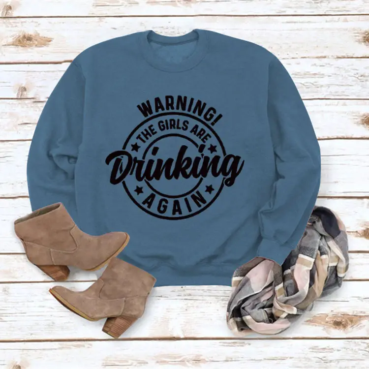 WARNING! Drinking Again Printed T-Shirt for Men