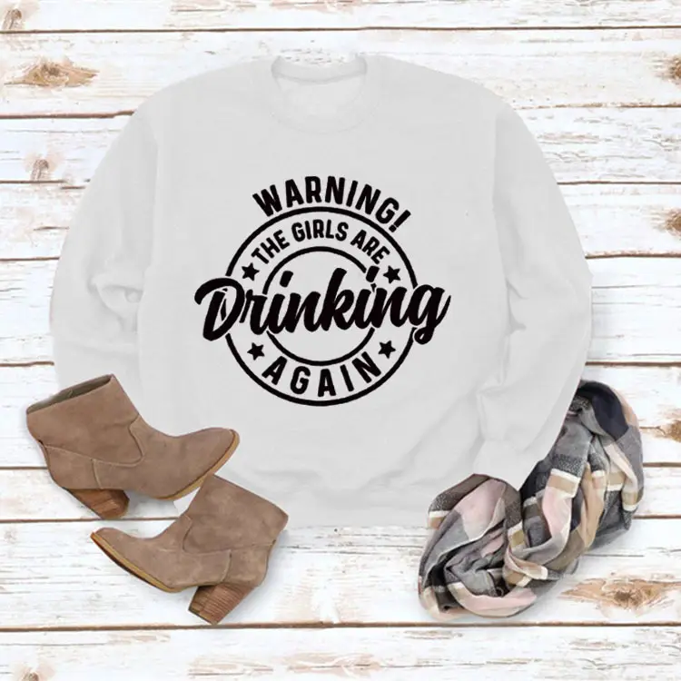 WARNING! Drinking Again Printed T-Shirt for Men