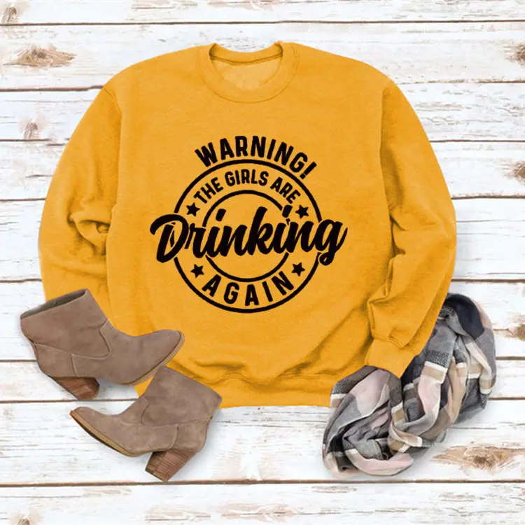 WARNING! Drinking Again Printed T-Shirt for Men