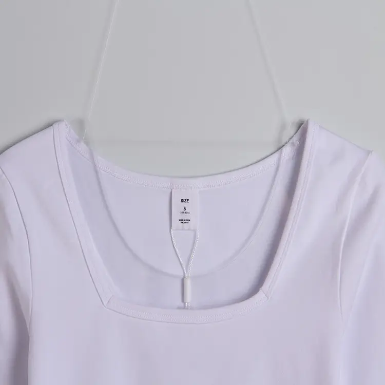 Women White Square Collar Shirt 2023 Slim Fit - Image 3