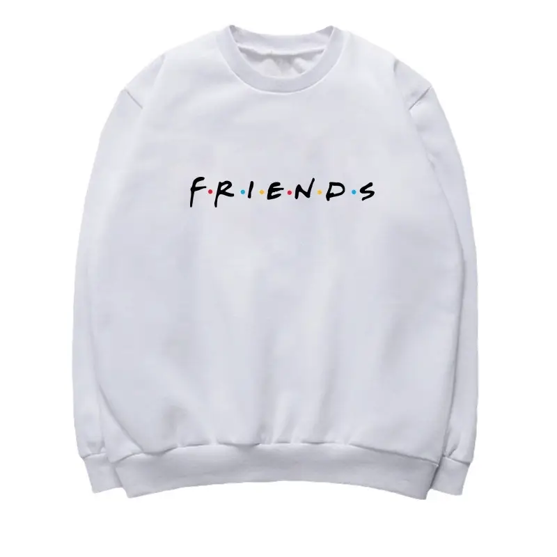 Pink Friends Printed Sweatshirt Long Sleeve Hooded