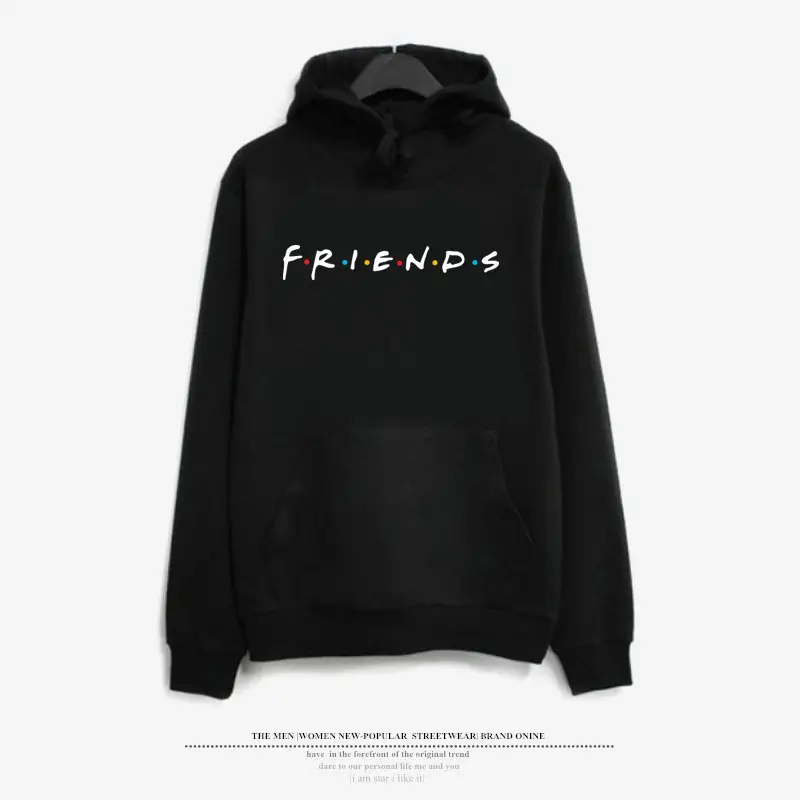 Pink Friends Printed Sweatshirt Long Sleeve Hooded