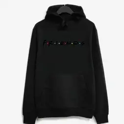 Pink Friends Printed Sweatshirt Long Sleeve Hooded