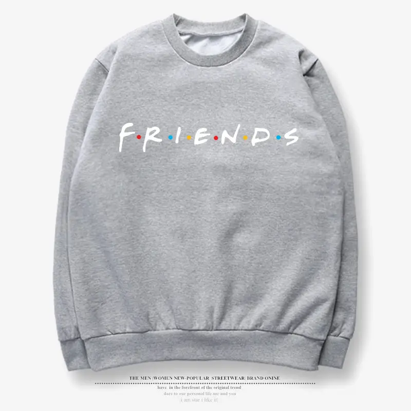 Pink Friends Printed Sweatshirt Long Sleeve Hooded