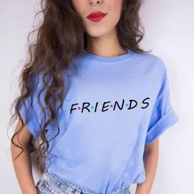 2024 Friends Printed Short Sleeve T-Shirt Blue