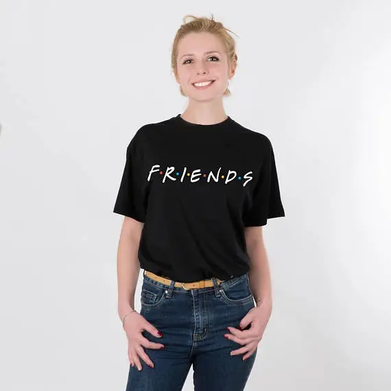 2024 Friends Printed Short Sleeve T-Shirt Blue