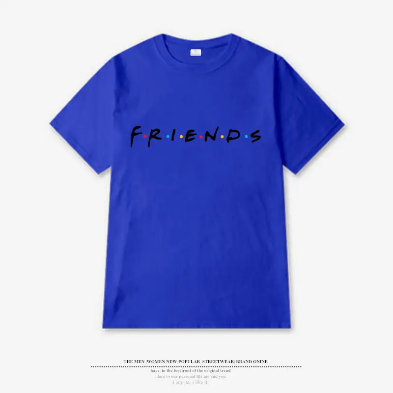 2024 Friends Printed Short Sleeve T-Shirt Blue