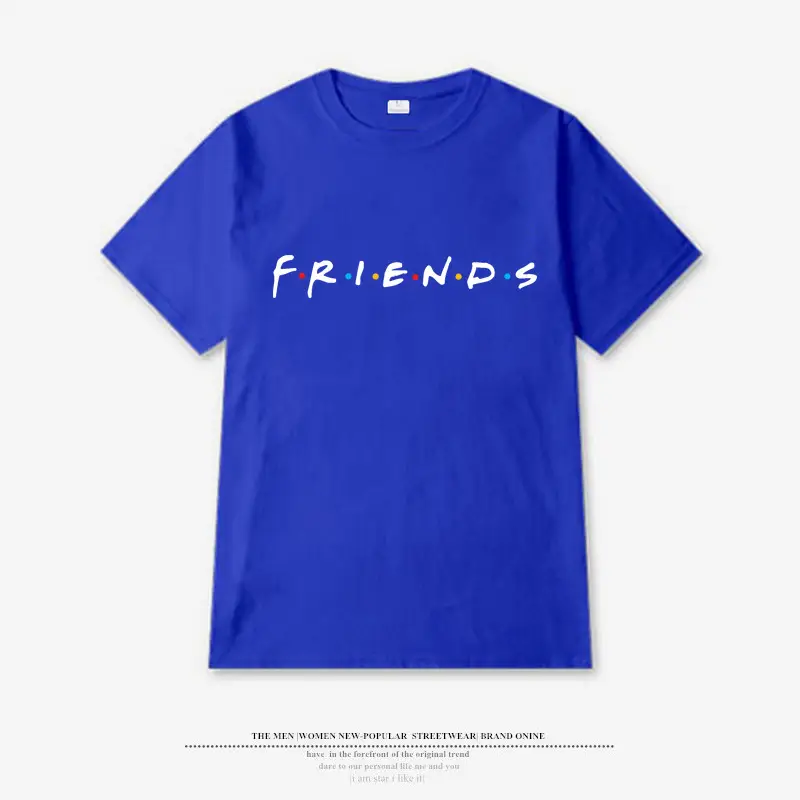 2024 Friends Printed Short Sleeve T-Shirt Blue