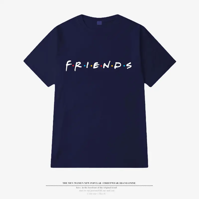 2024 Friends Printed Short Sleeve T-Shirt Blue