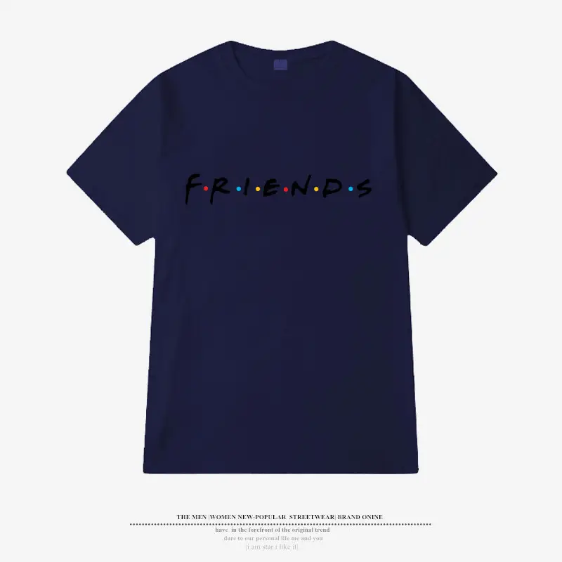 2024 Friends Printed Short Sleeve T-Shirt Blue