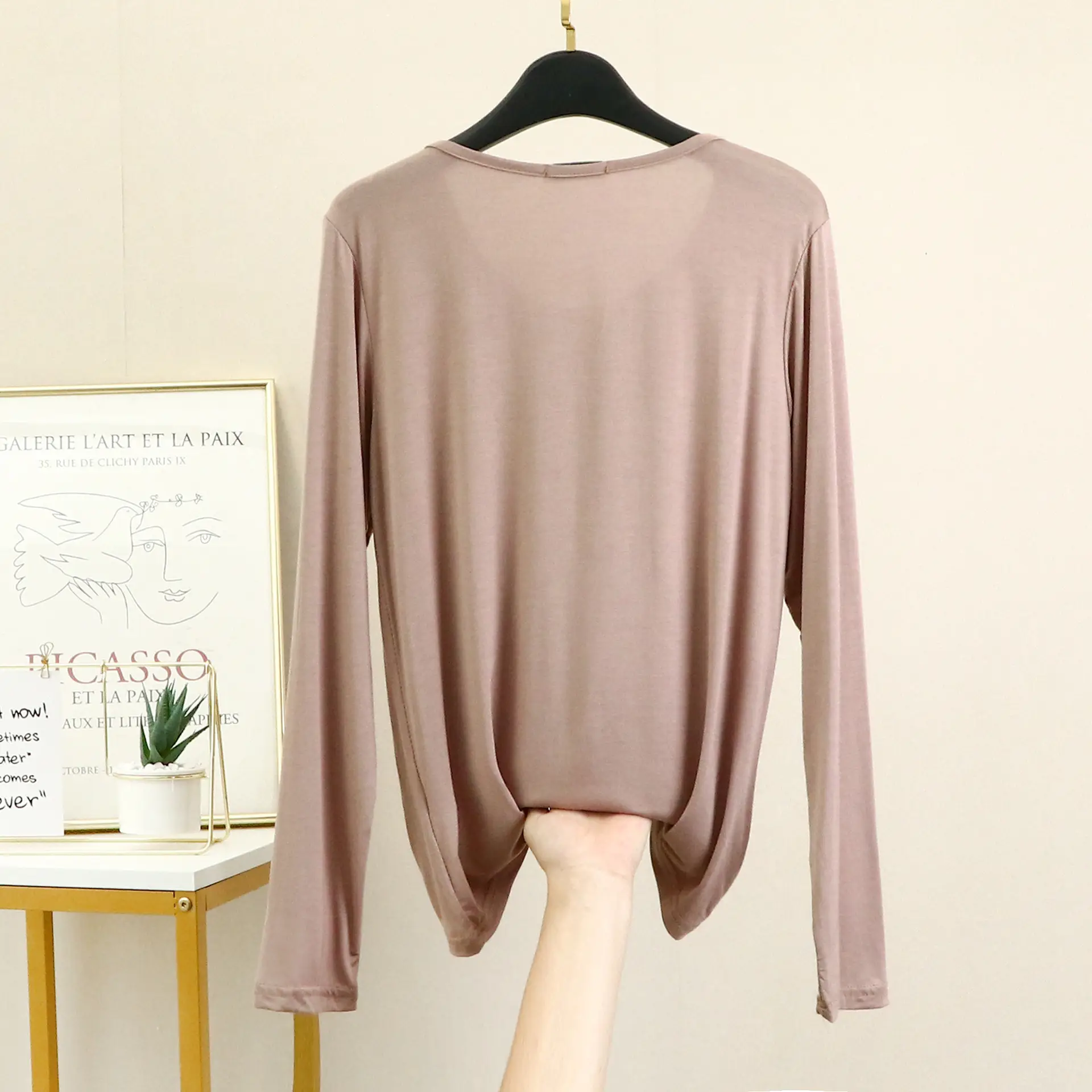 Women's White Long Sleeve T-Shirt Slim Fit Spring Autumn — feature 11