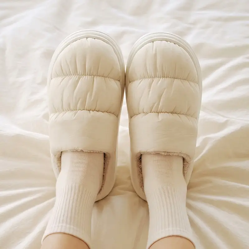 Women's Closed-Toe Cotton Slippers for Autumn and Winter, Warm Cotton Slippers for Couples, Indoor Home Use, down Cotton Shoes for Men, Winter Wholesale - Image 12